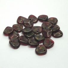 8/7mm Petal Siam Ruby-Copper Picasso